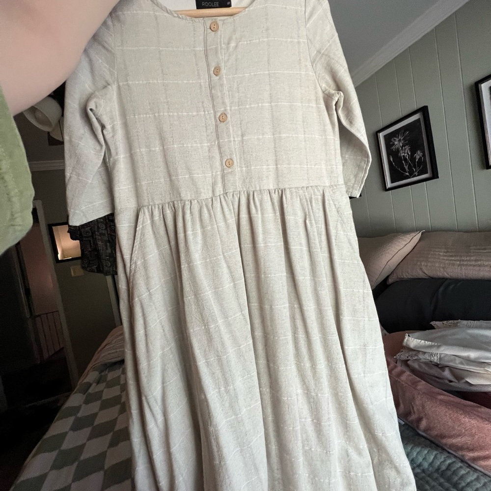 Roolee Cream Midi Dress